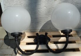 Wandleuchte Napoli Nr. 21710 | Doppel-Glaskugelleuchte für außen